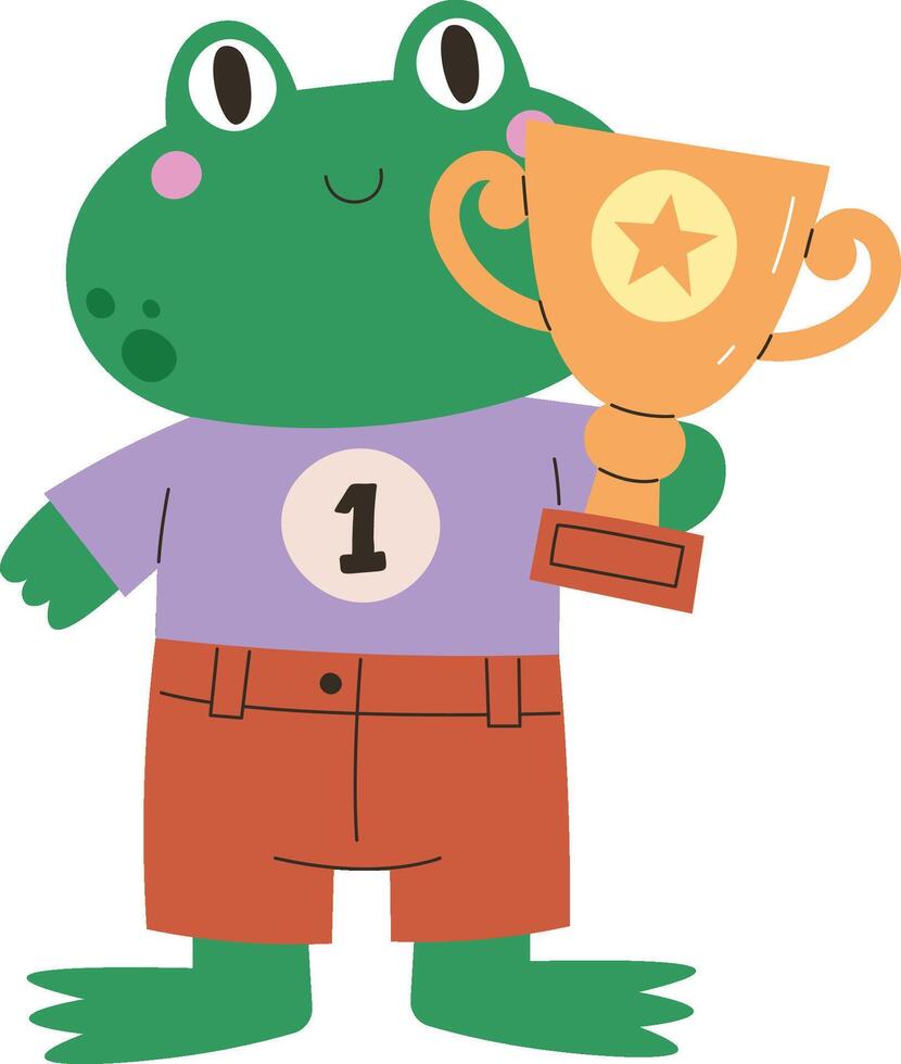 Frog Holding a Trophy vector