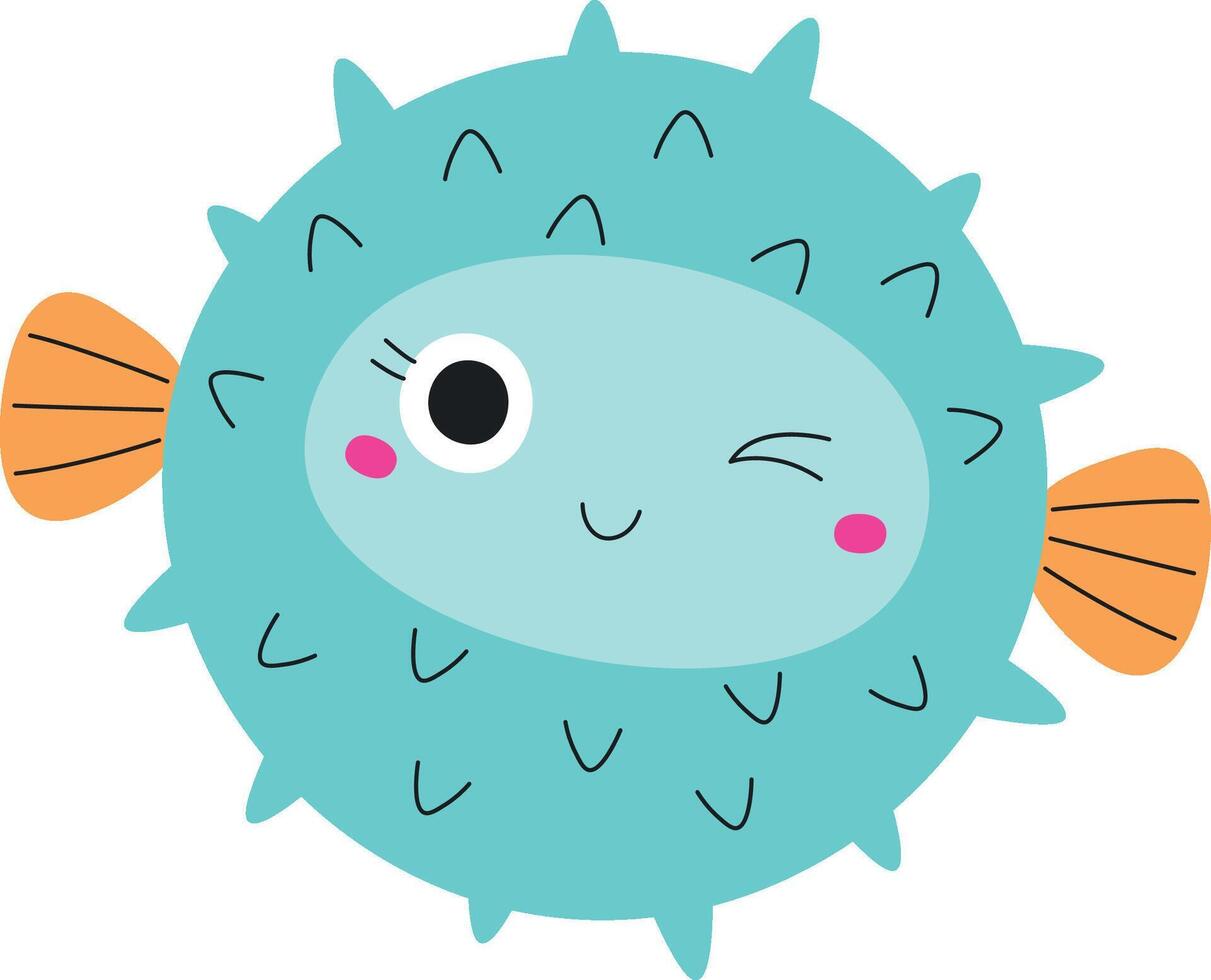 Pufferfish with Winking Eye vector
