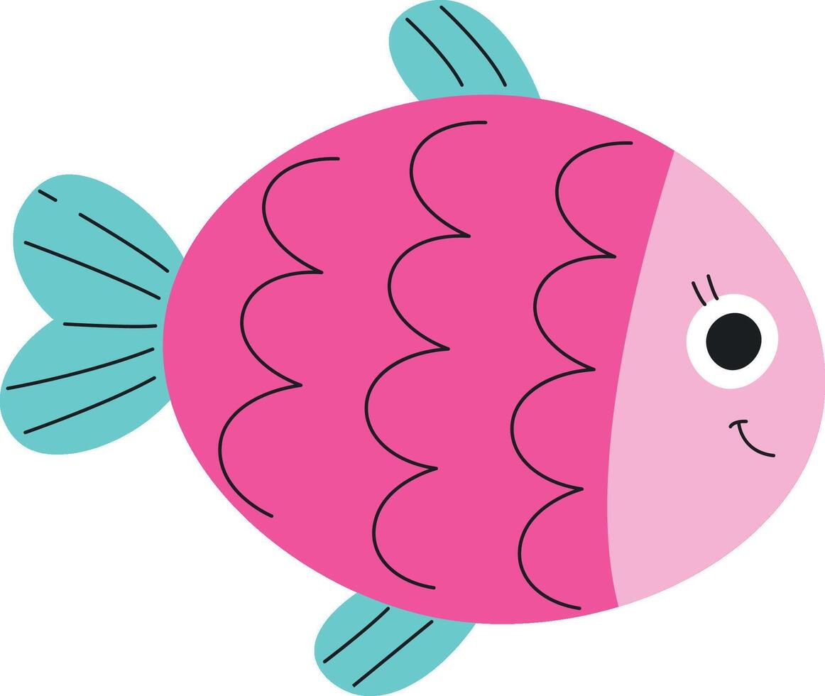 Playful Cartoon Fish with Patterns vector