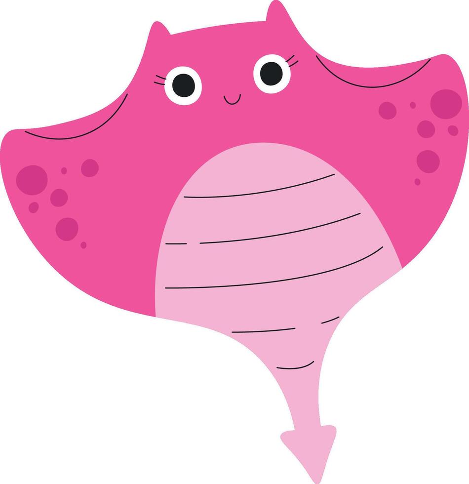 Smiling Cartoon Stingray vector