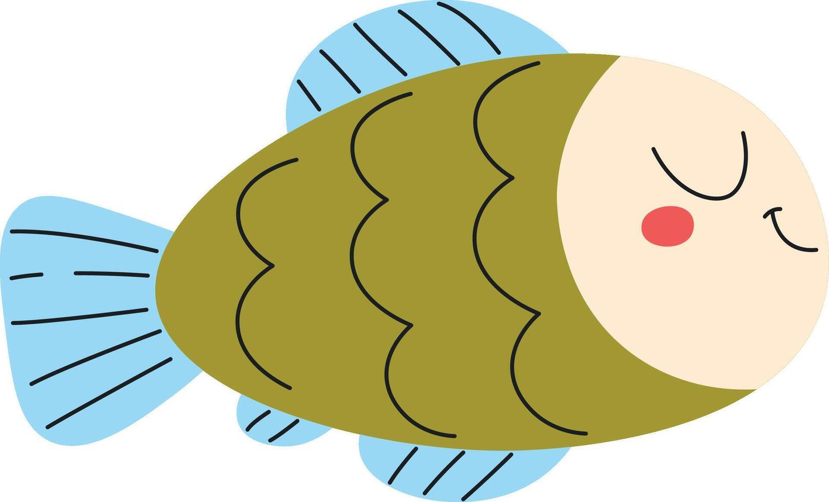 Sleeping Fish with Scales vector