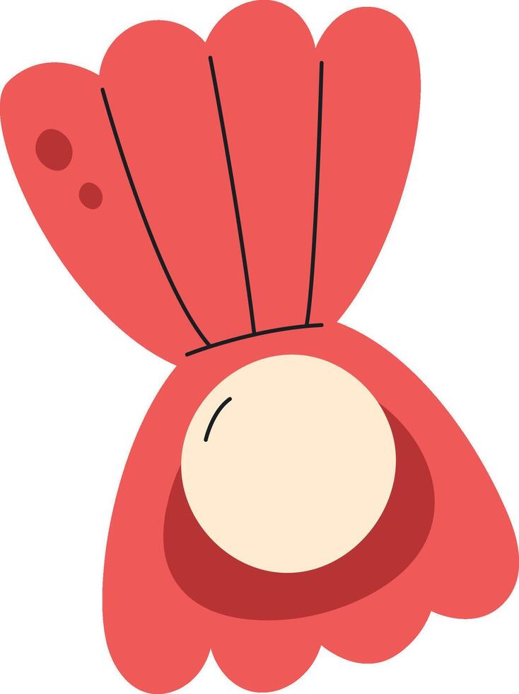 Scallop Shell with Pearl vector