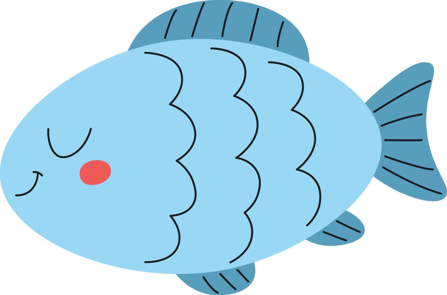 Smiling Cartoon Fish Design vector