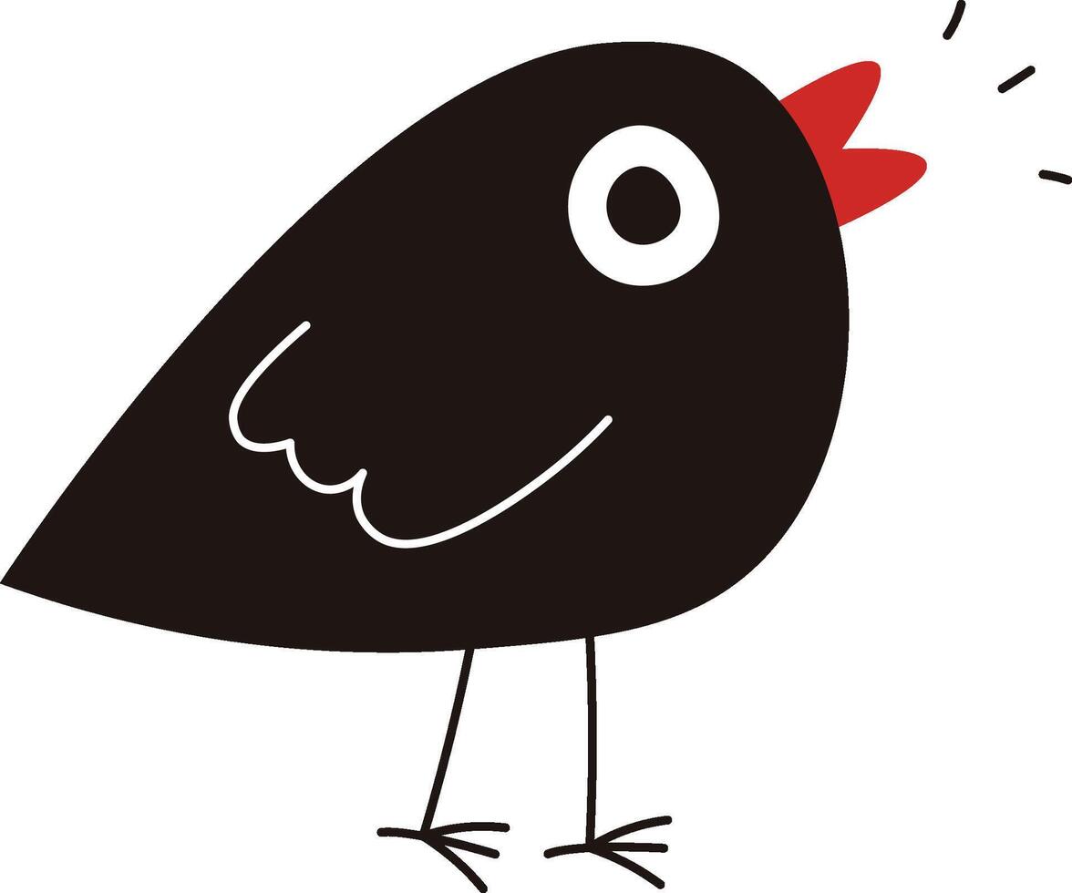 Bird Chirping with Open Beak vector