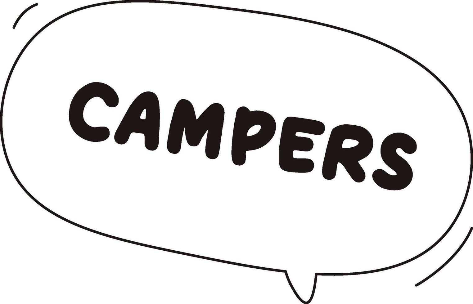 Speech Bubble with Campers Text vector
