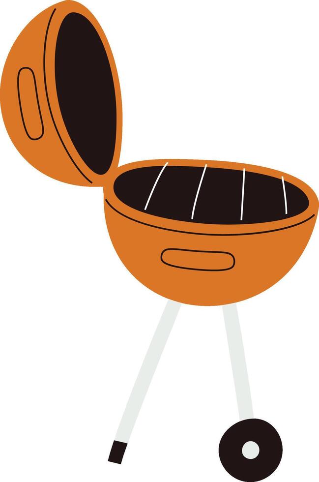 Barbecue Grill with Open Lid vector