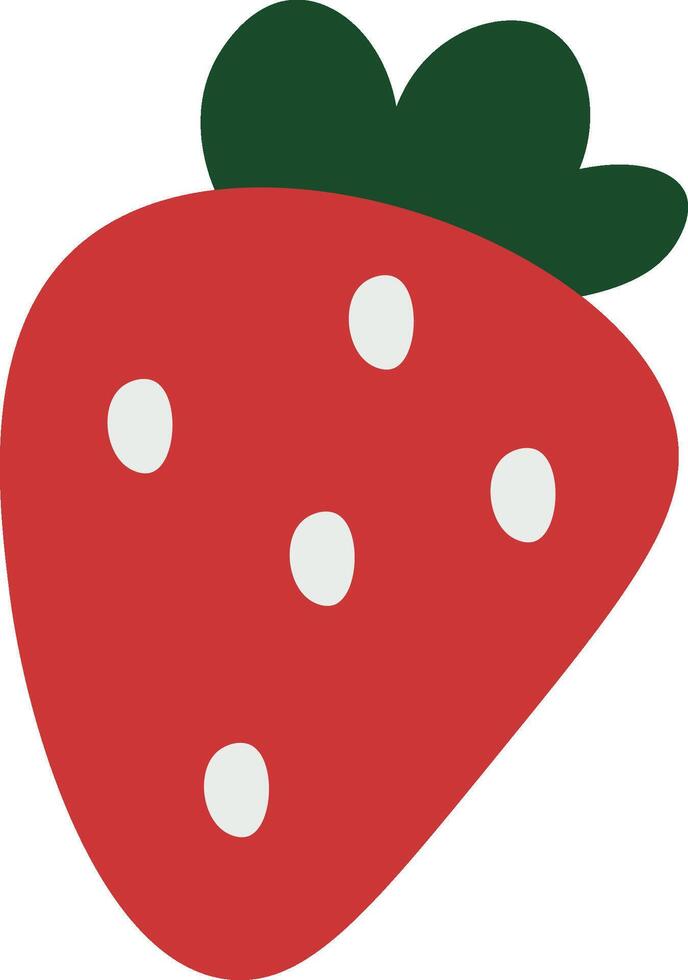 Playful Strawberry with Leaves vector