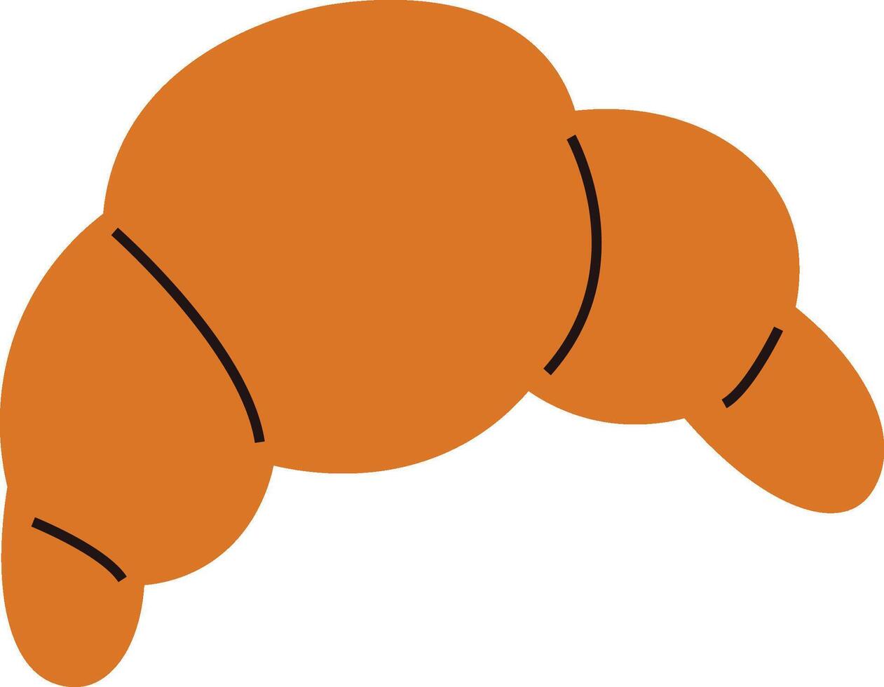 Croissant with Bold Lines vector