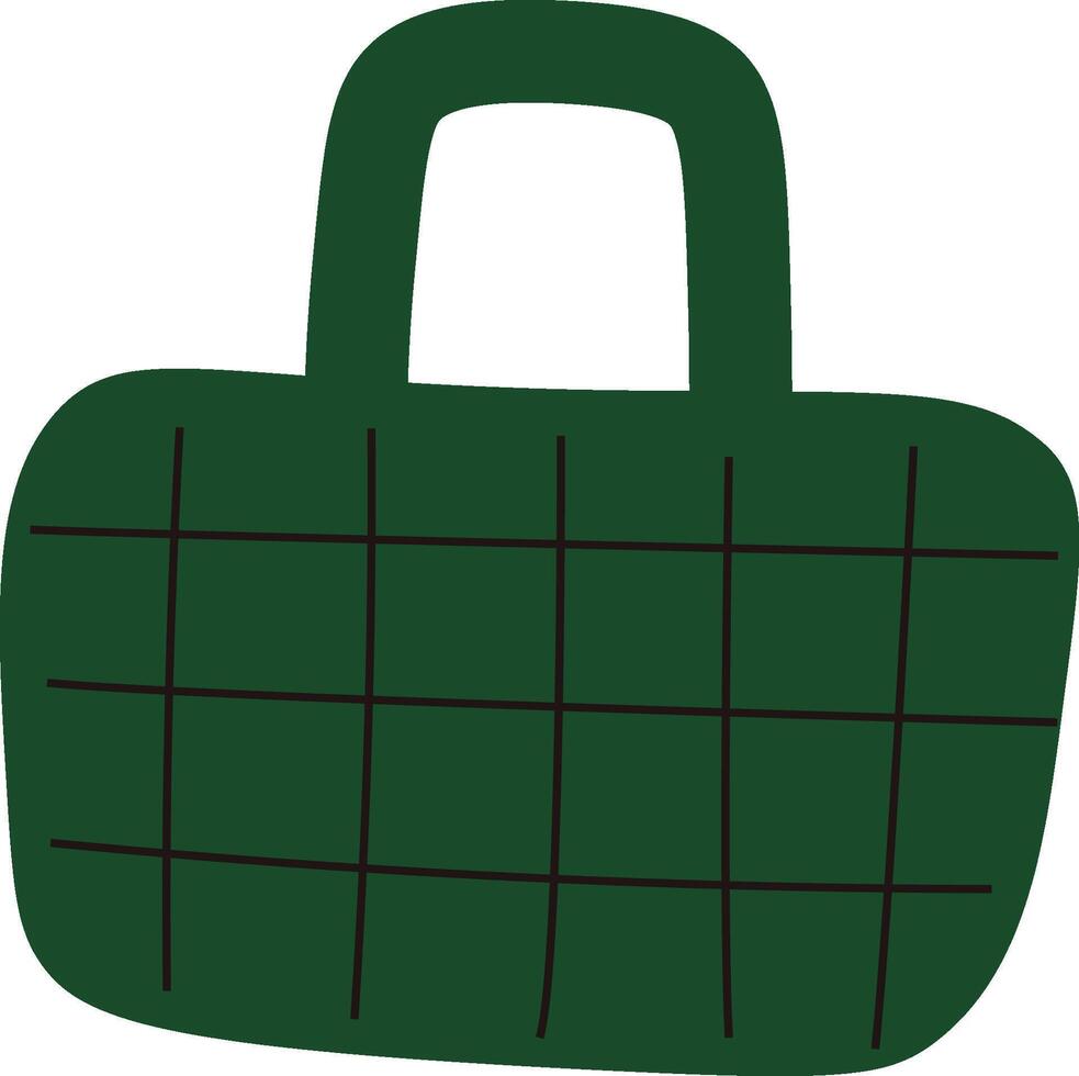 Handbag with Grid Pattern vector