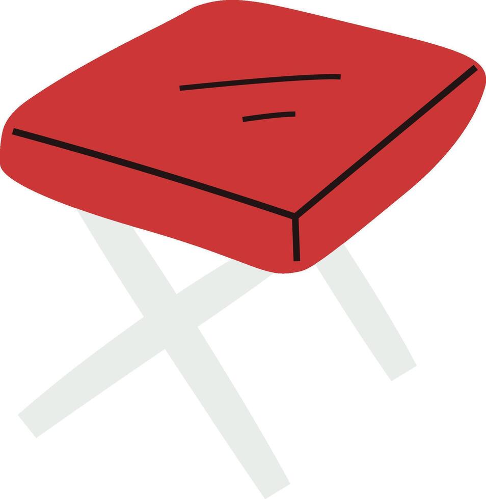 Foldable Stool with Cushion vector