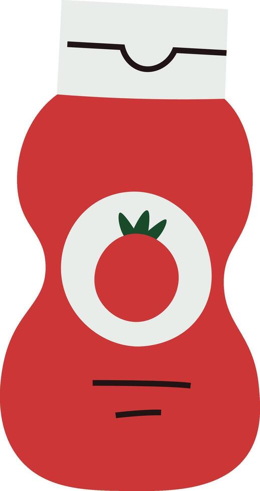Ketchup Bottle with Tomato Icon vector