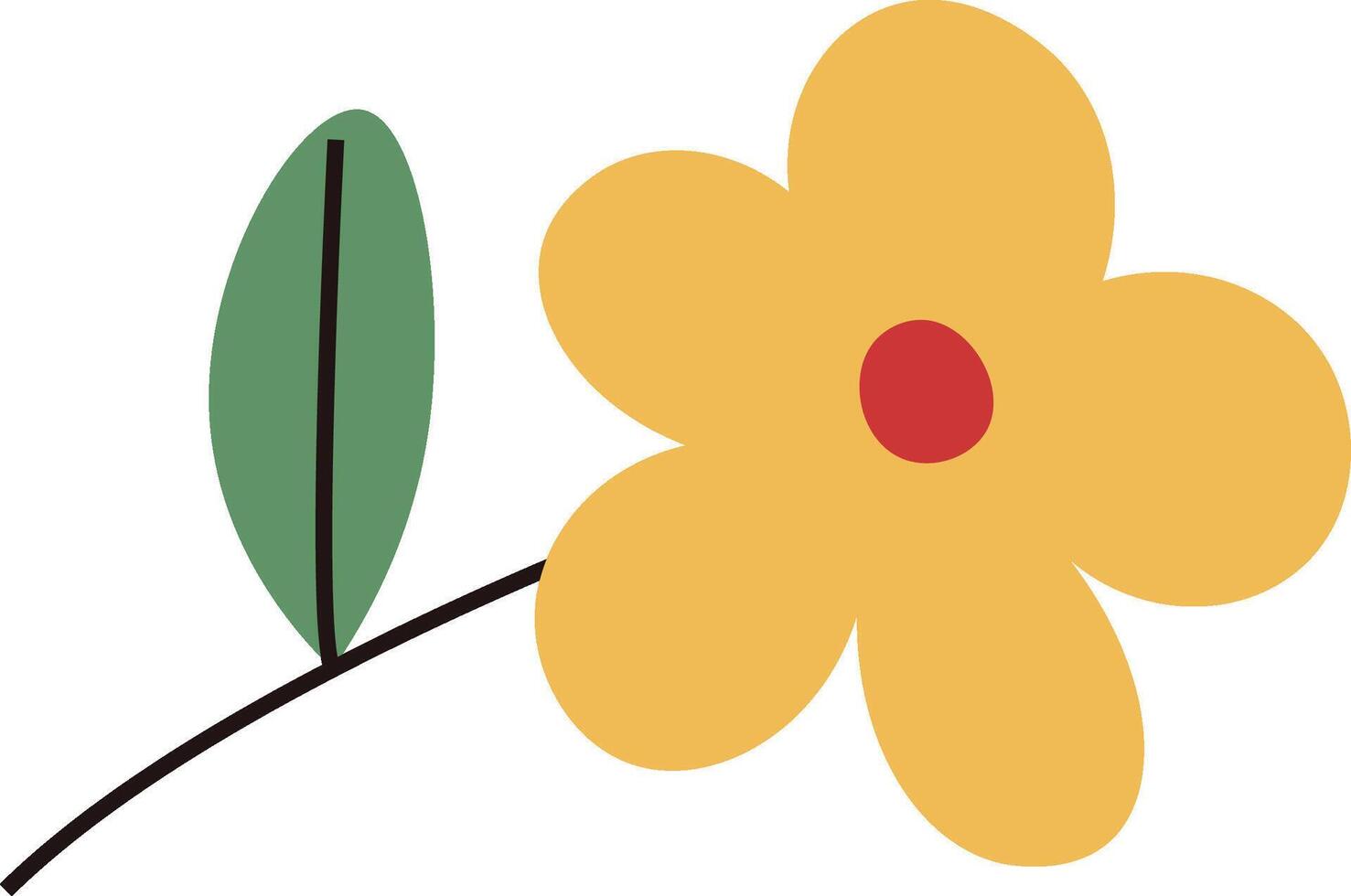 Flower with Leaf vector