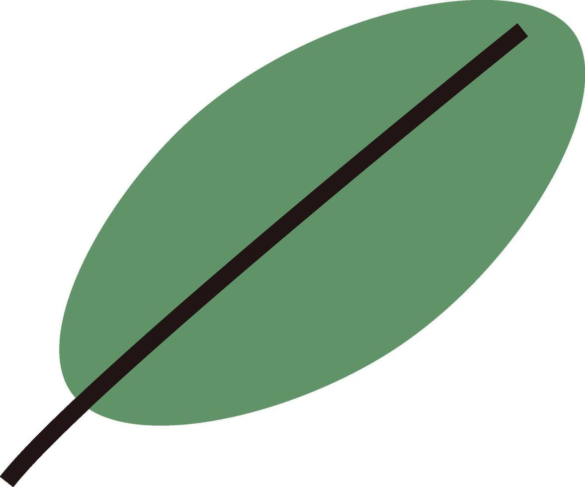 Simple Leaf with Dark Stem vector