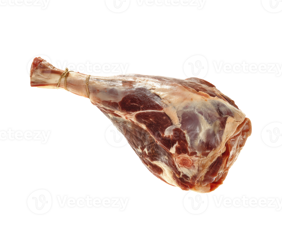 Delicious and fresh raw leg of lamb perfect for culinary creations png