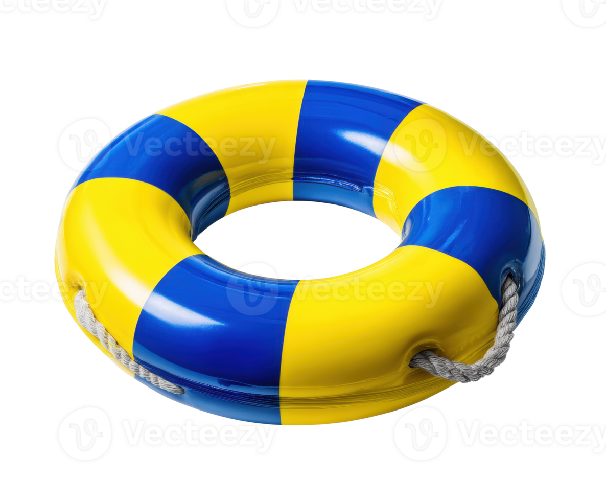 Colorful life preserver for safety at the beach or pool png