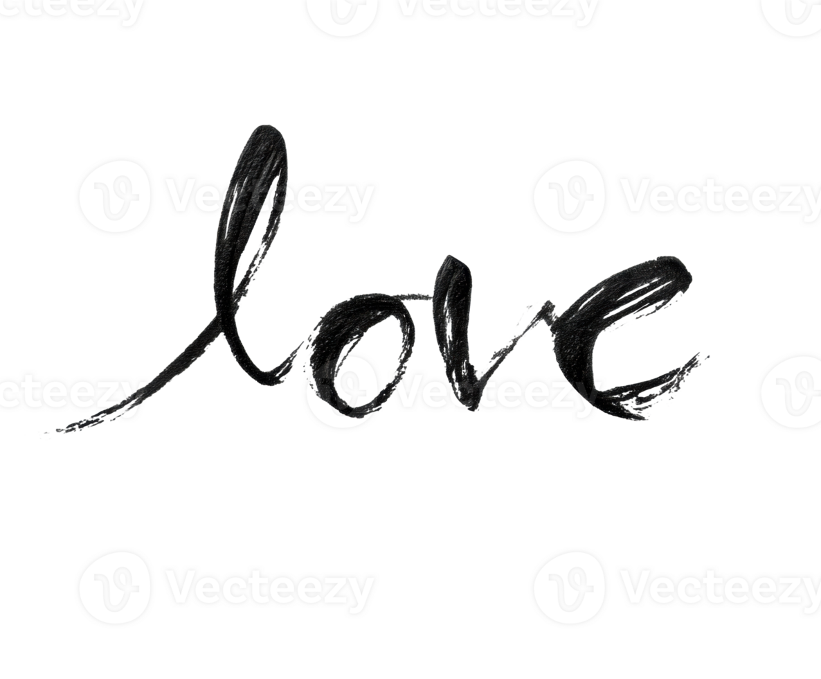 Expressive love written in bold brush strokes for creative projects png