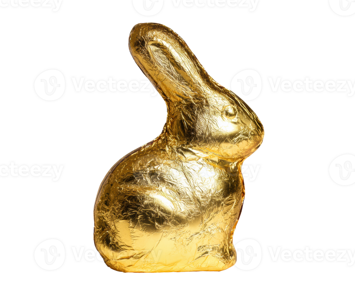 Golden chocolate rabbit for Easter celebration and gift giving png