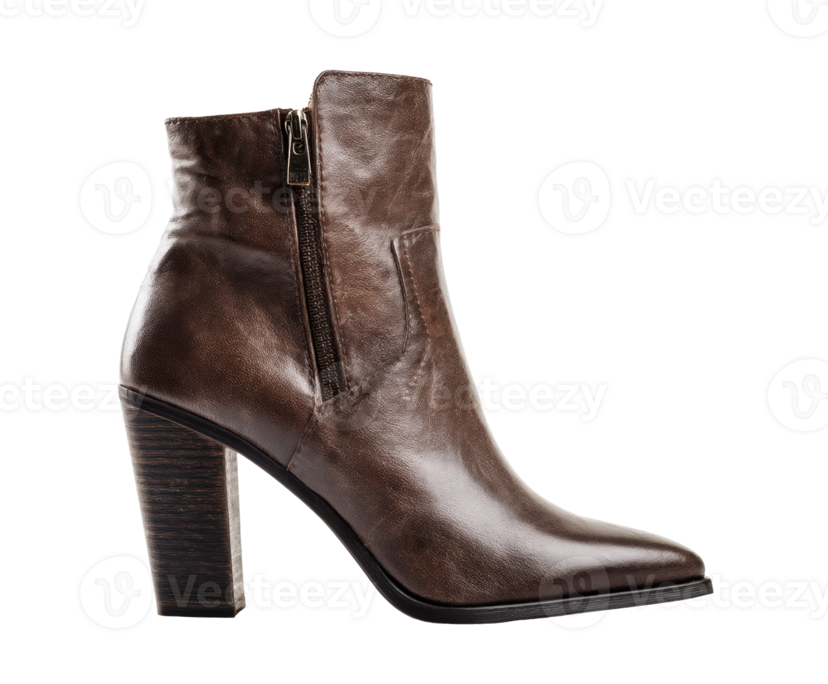 Stylish brown ankle boots with a modern design for casual wear png