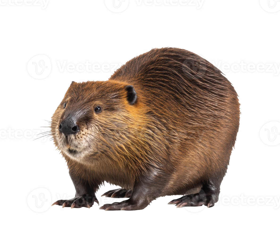 Beavers in natural habitat exploring riverside ecosystem png