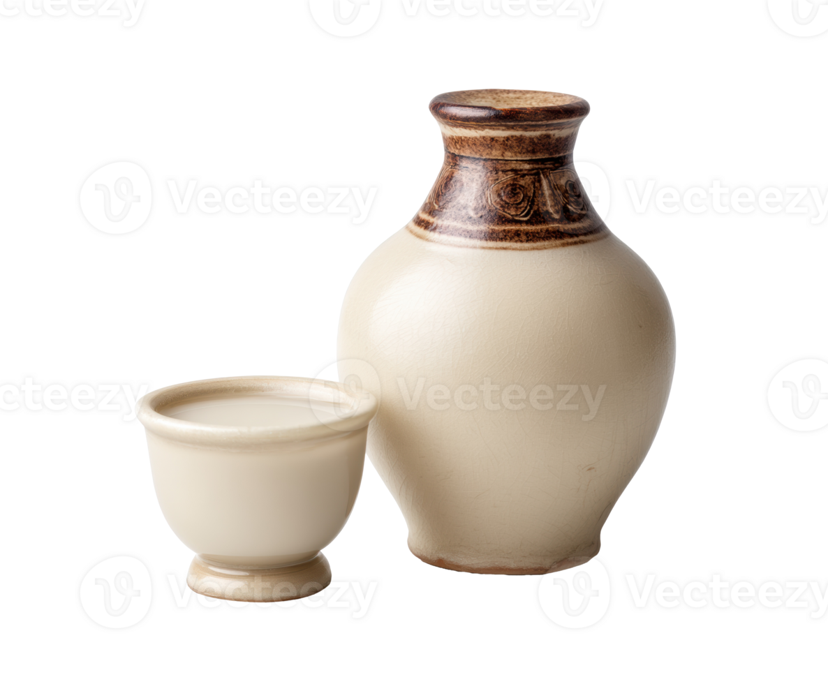 Elegant ceramic pot and cup for home decor or dining png