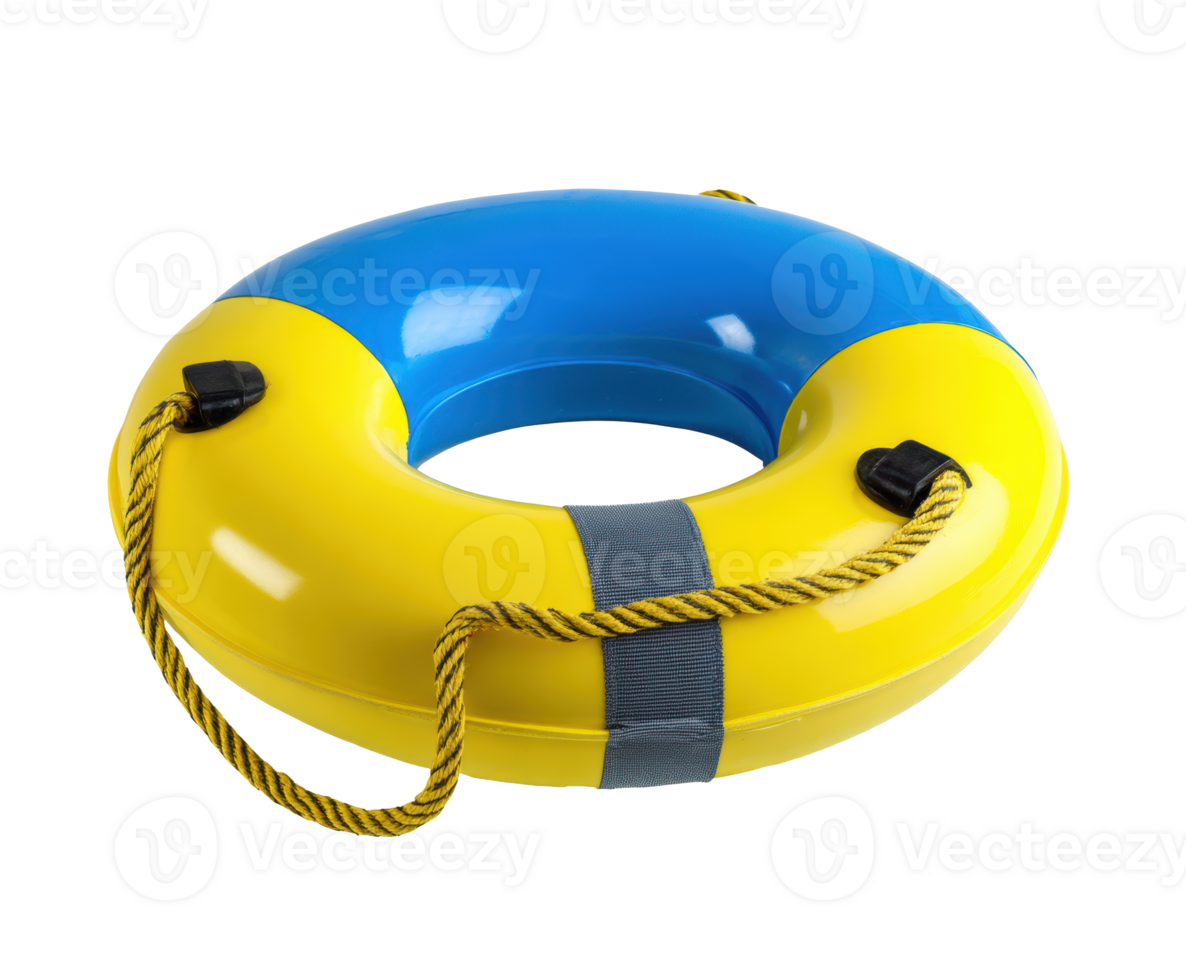 Colorful inflatable ring for summer fun at the pool png