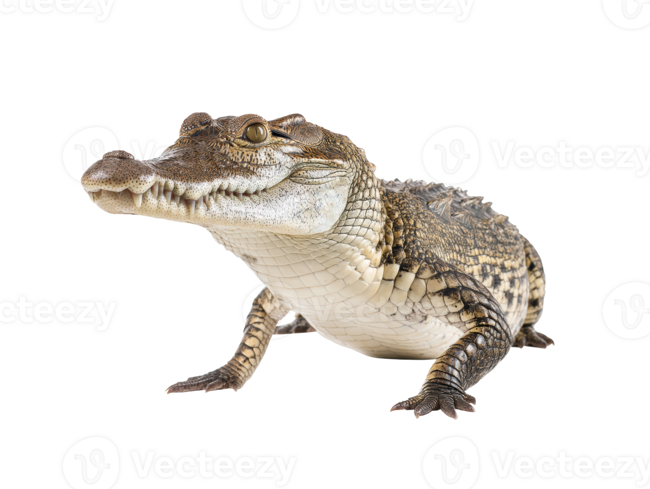 Close-up view of a crocodile on a plain surface in natural habitat png