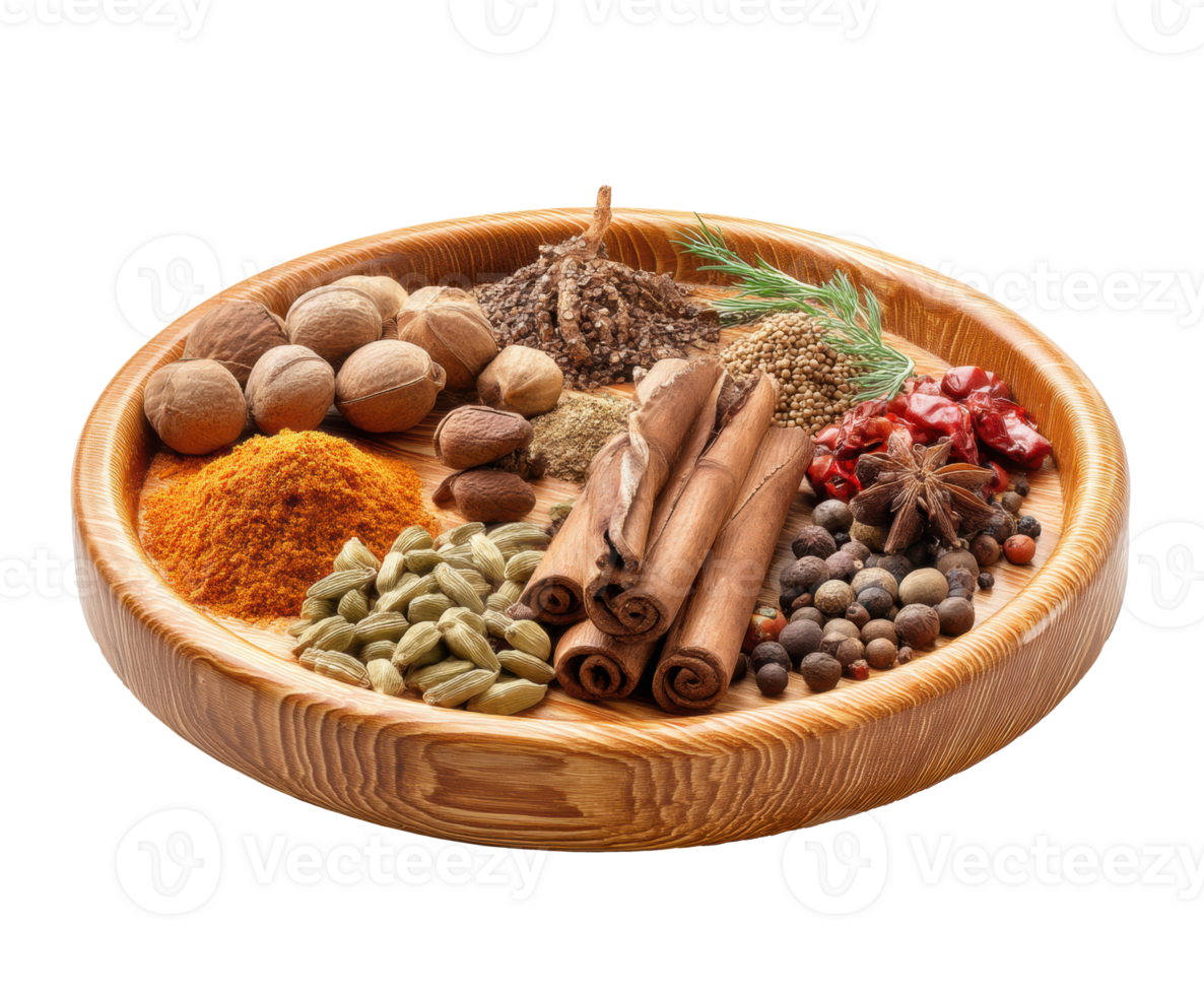 Collection of aromatic spices for cooking and baking enjoyment png