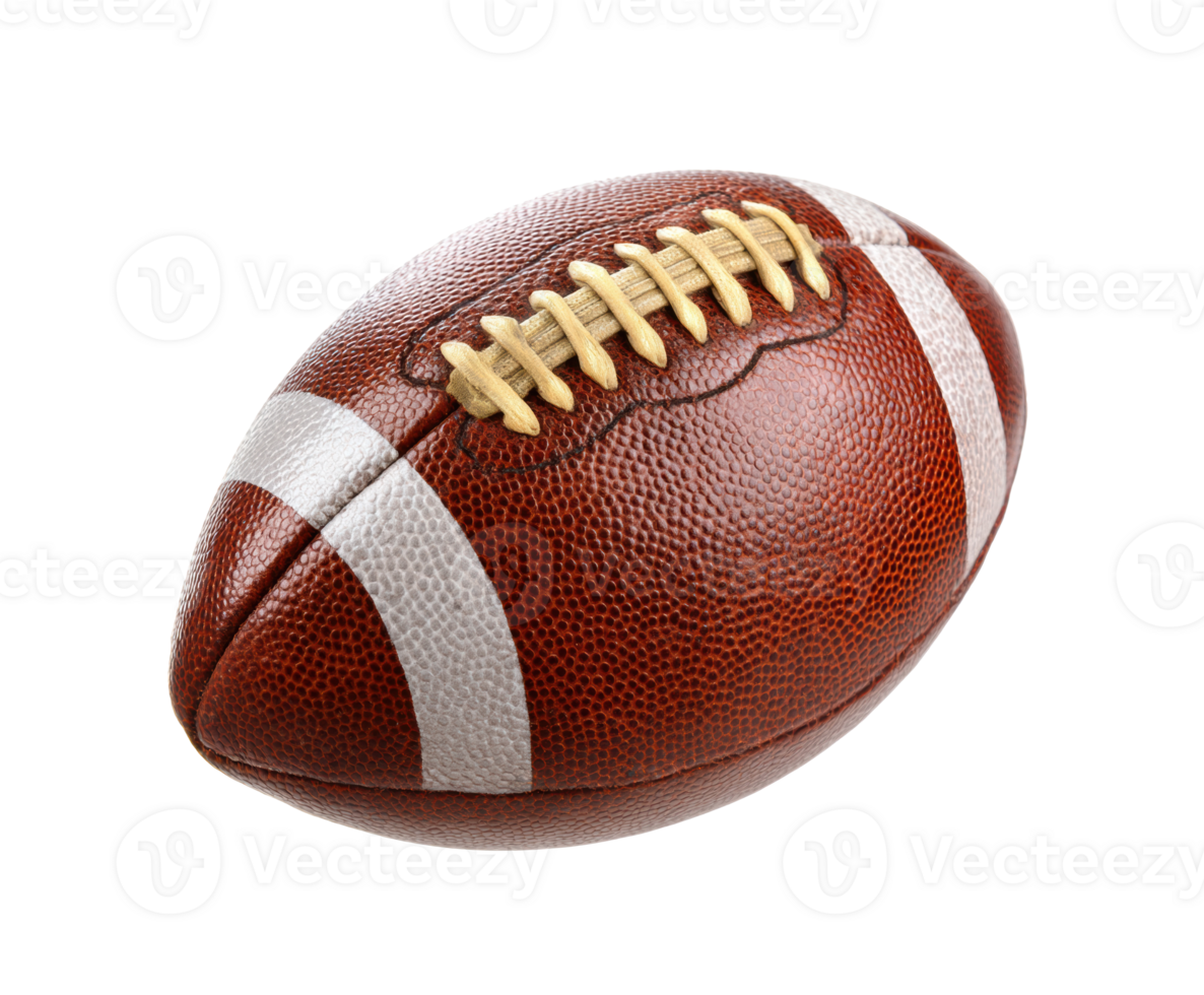 Leather football for sports fans and athletes on display png