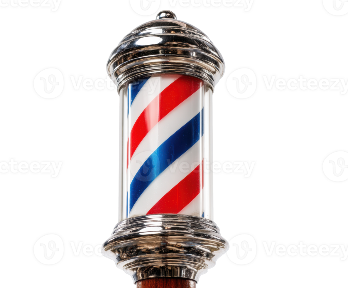 Classic barber pole symbolizing traditional grooming and style png
