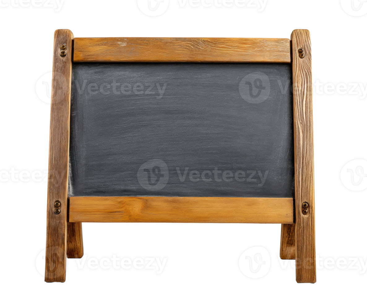 Wooden chalkboard stand for menu display in restaurants and cafes png