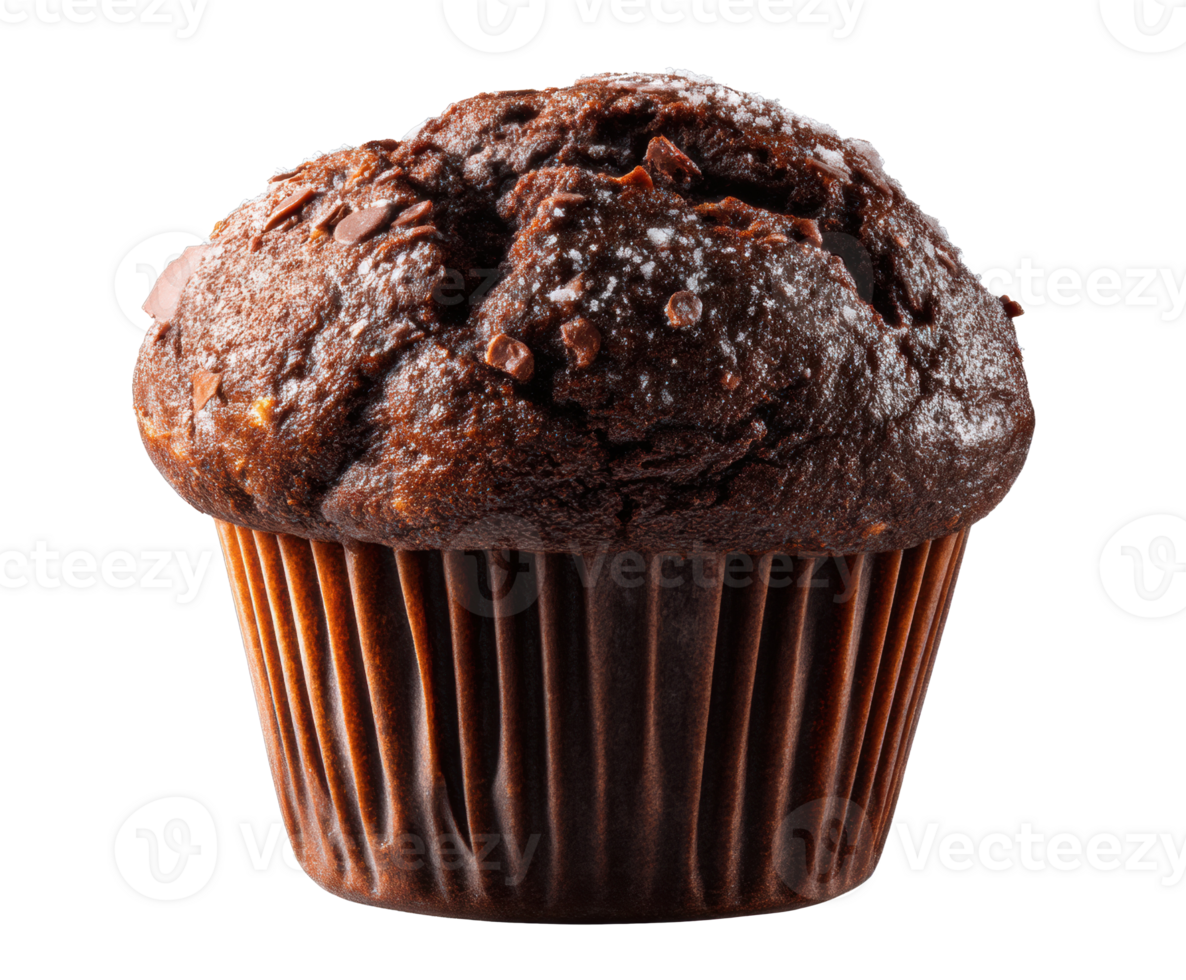 Delicious chocolate muffin with rich texture and sweetness png