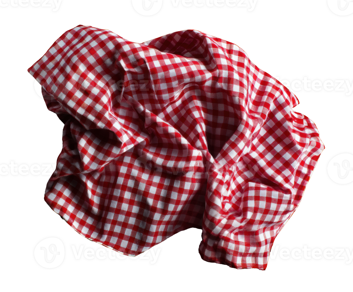 Red and white checked fabric for culinary designs and decor png