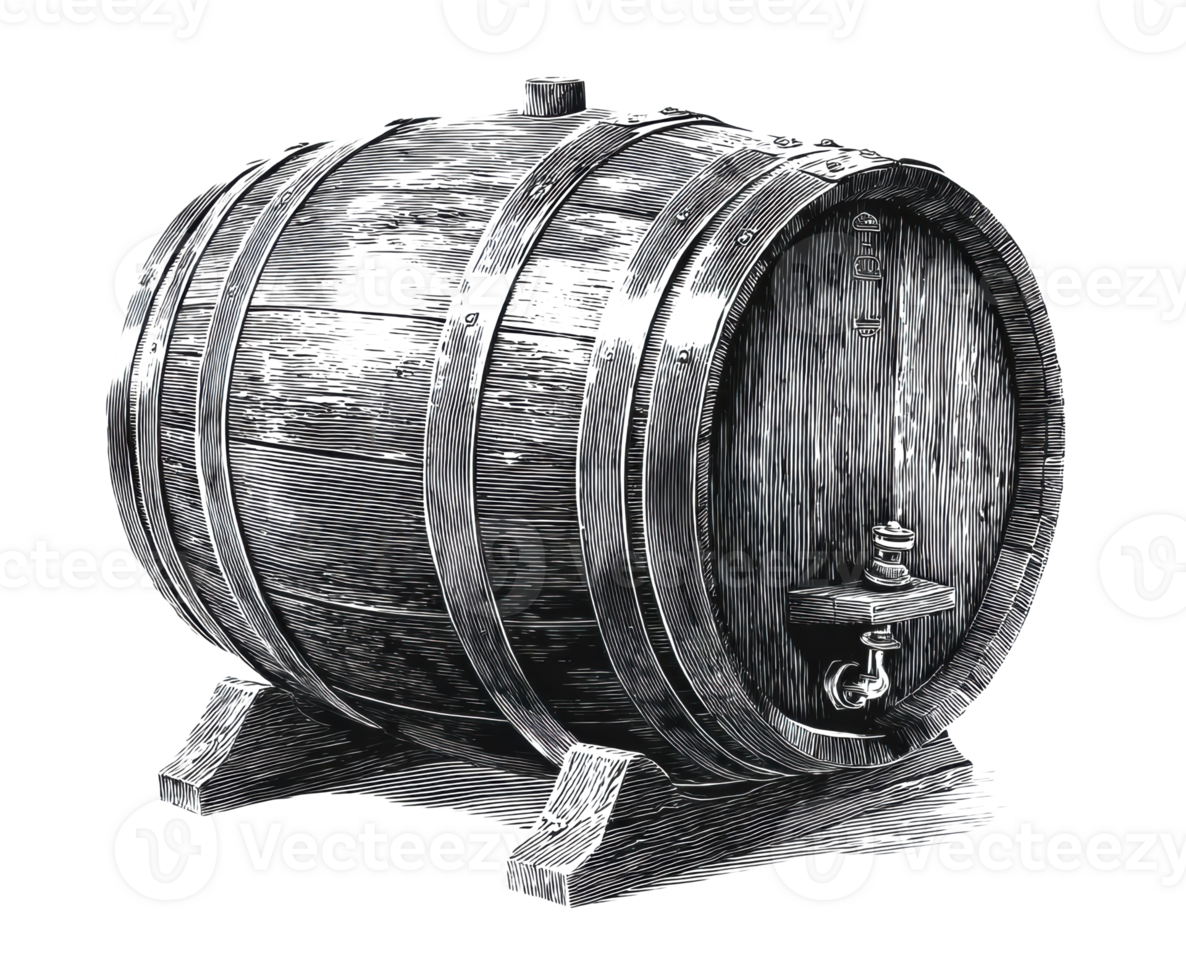 Vintage wooden barrel design for rustic decor and storage png