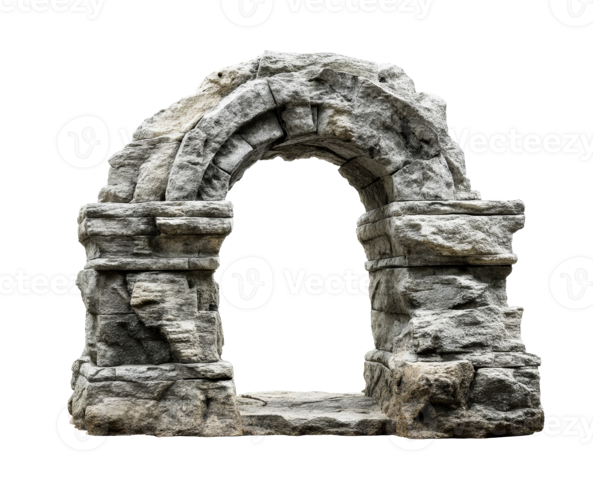 Ancient stone arch in a historical setting for architectural design png