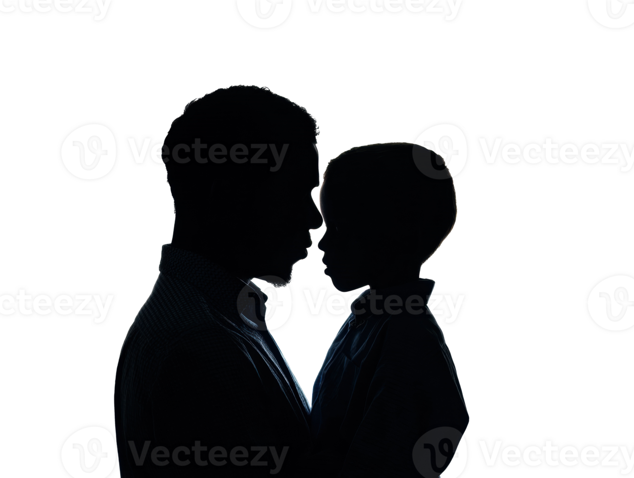 Father and child silhouette conveying love and connection png