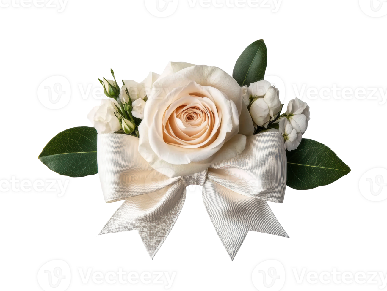 Elegant floral arrangement for special occasions with rose and ribbon png