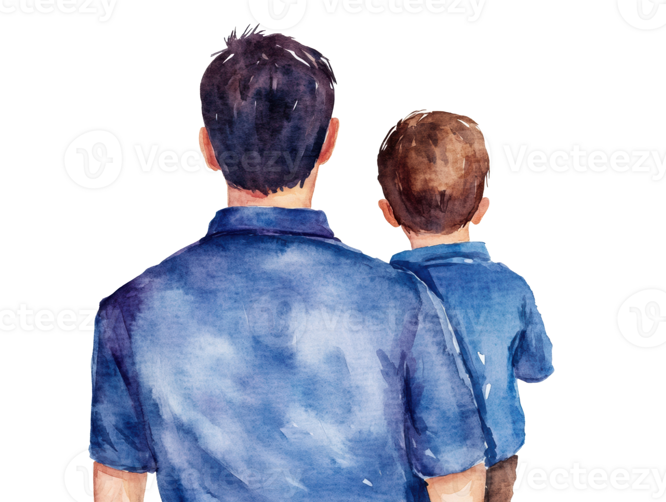 Father and son walking together in a tender moment of connection png