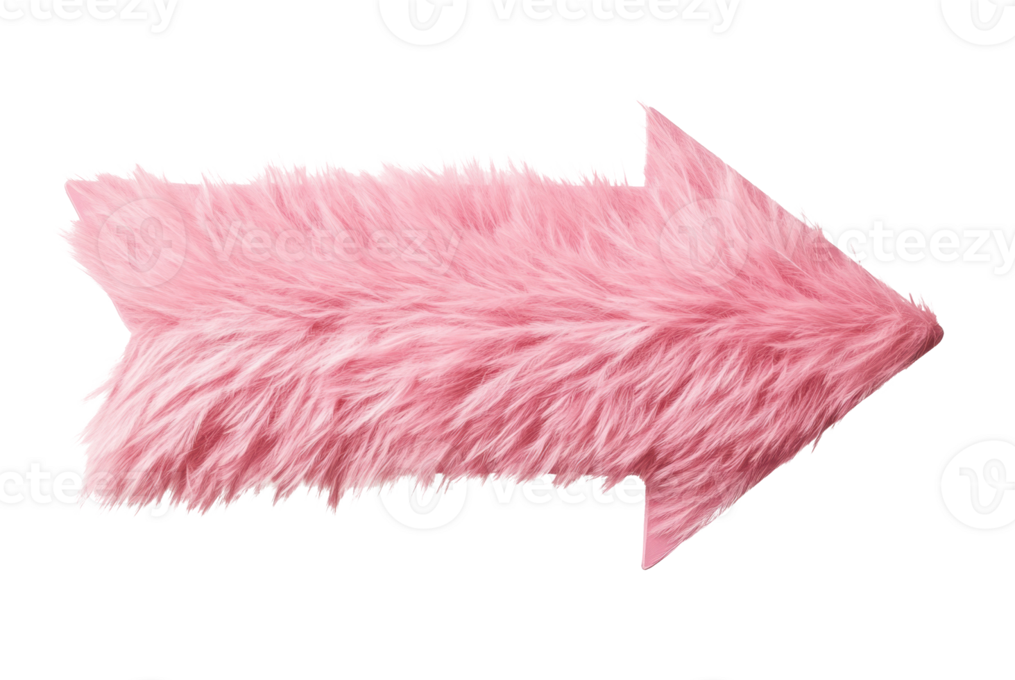 Furry pink arrow decoration for playful design and creative projects png