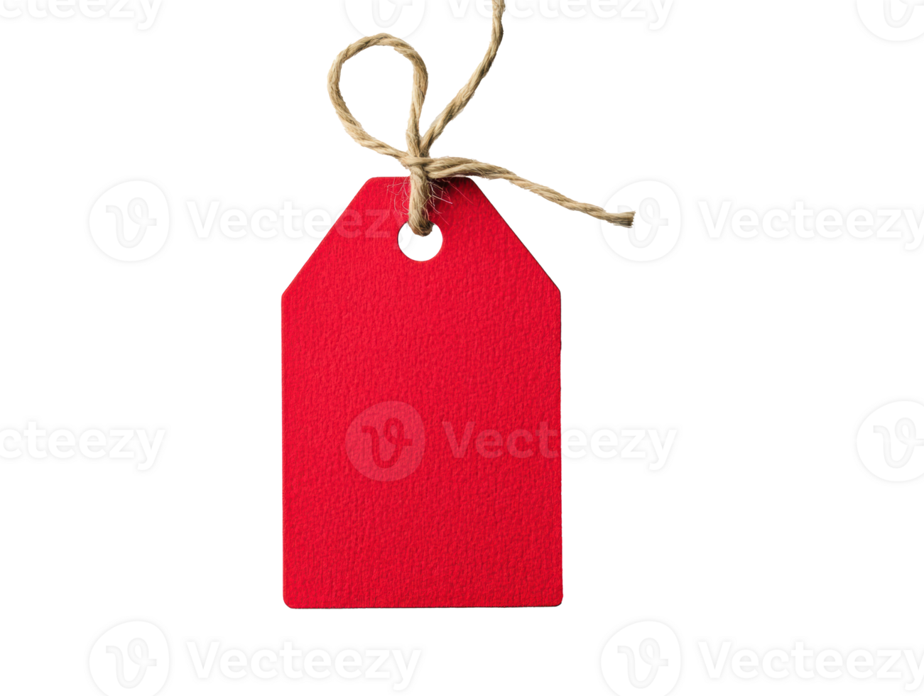 Bright red tag for gift wrapping or price labeling purposes png
