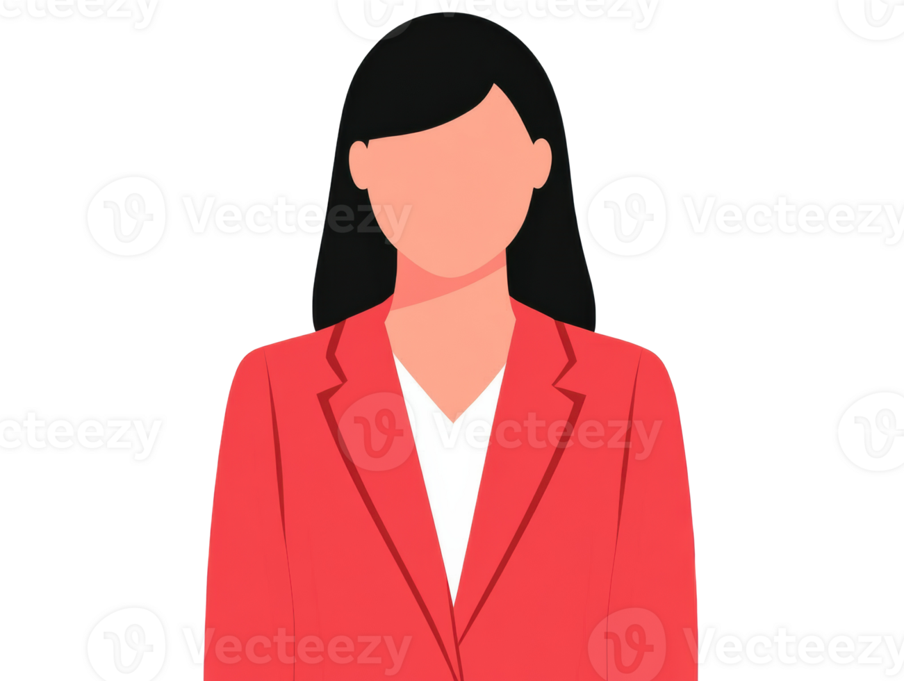 Professional businesswoman in a red blazer for corporate design png
