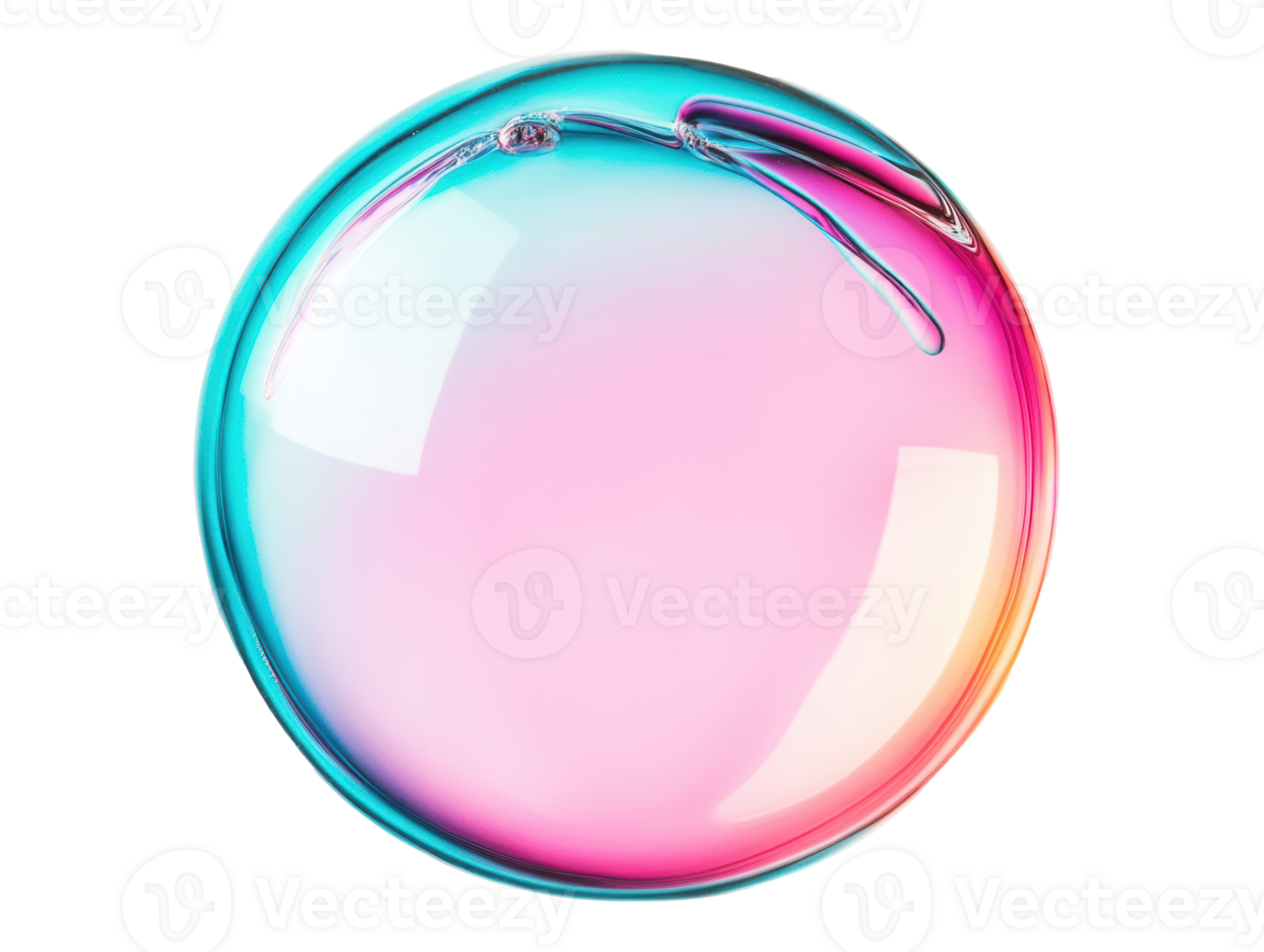 Colorful soap bubble with gradient and reflections for design projects png