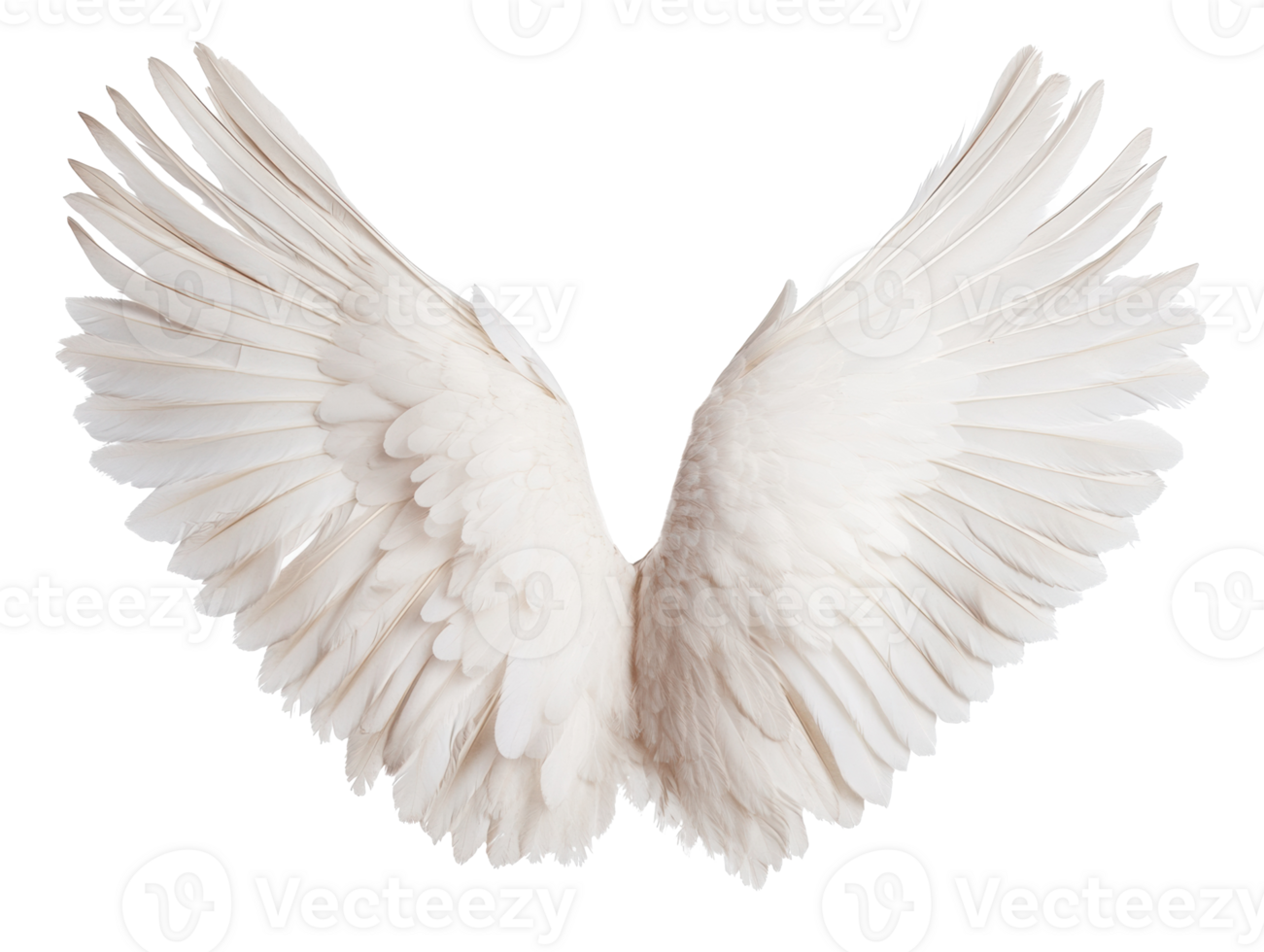 Elegant white wings ideal for fantasy concept and design purposes png