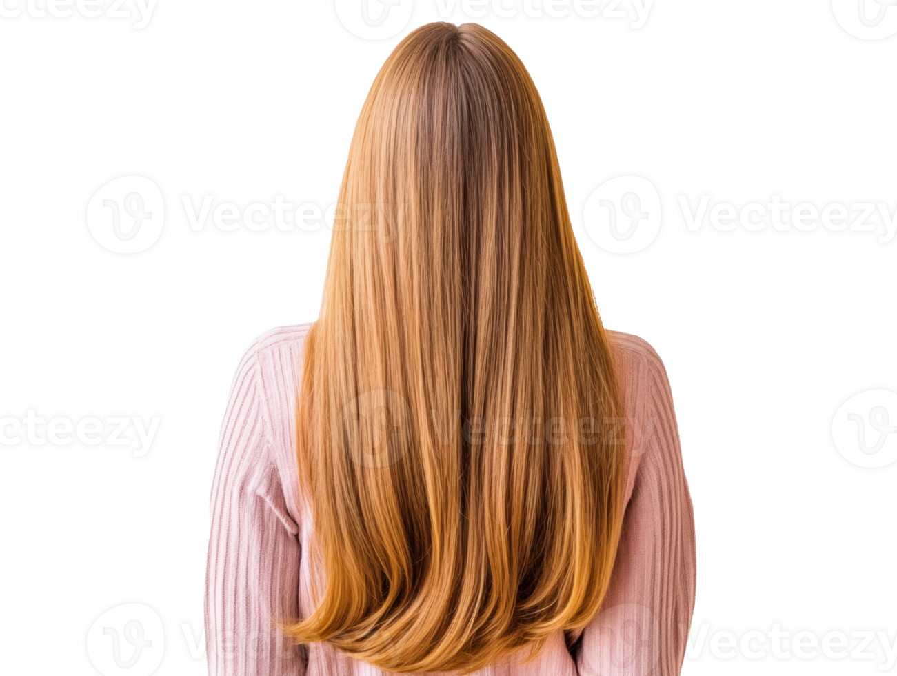 Beautiful long hair styled with natural shine and smooth texture png