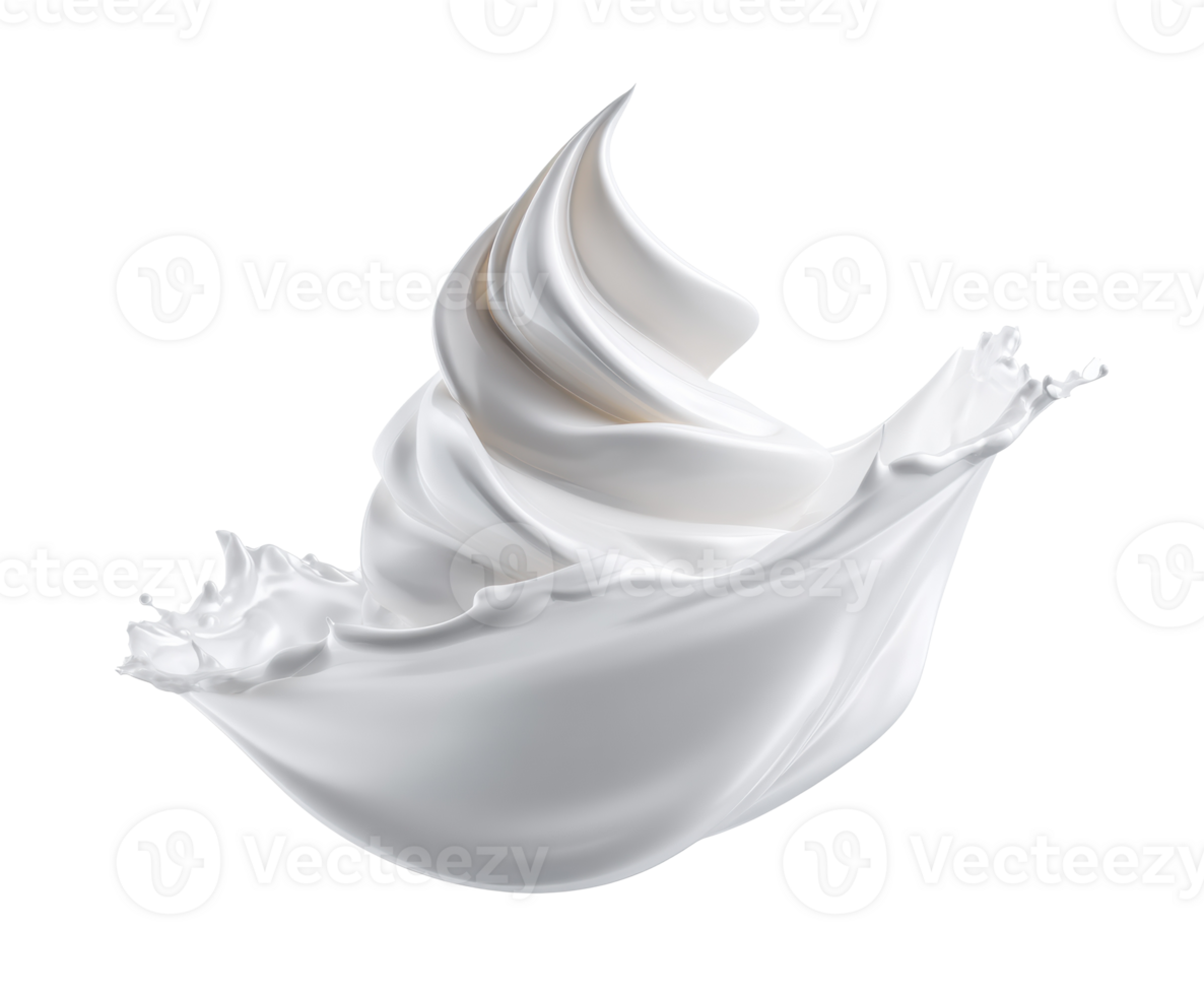 Cream swirl topped on whipped dessert in culinary preparation png