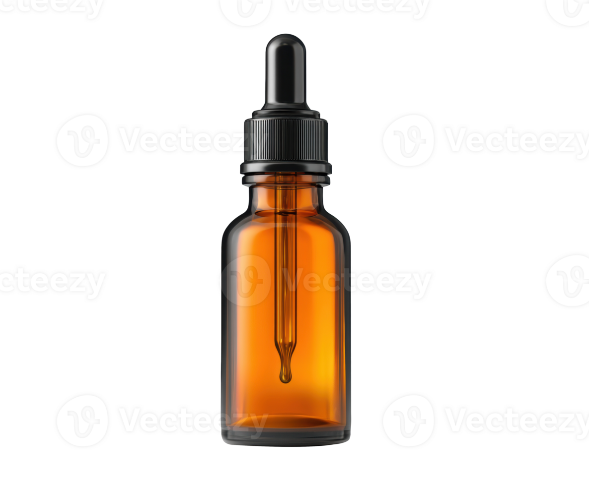 Amber dropper bottle for essential oils and herbal extracts png