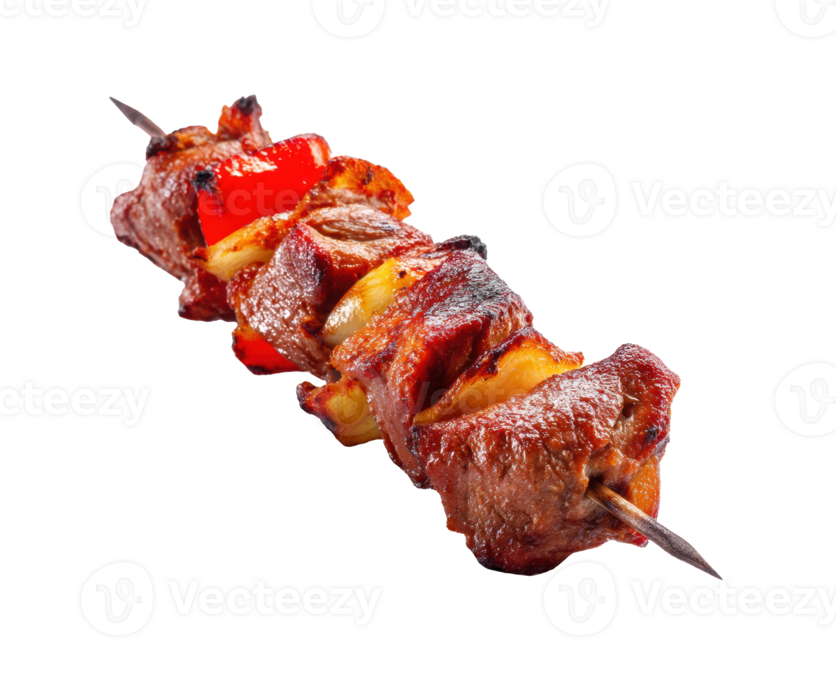 Grilled meat skewers with vegetables for summer meals and gatherings png