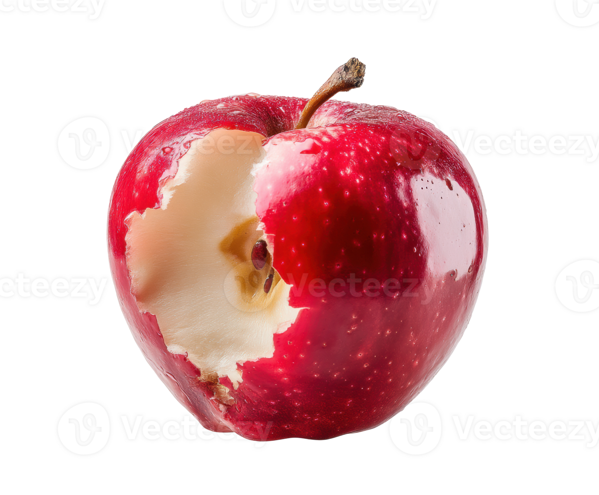 Fresh apple with a bite taken out, perfect for healthy eating themes png