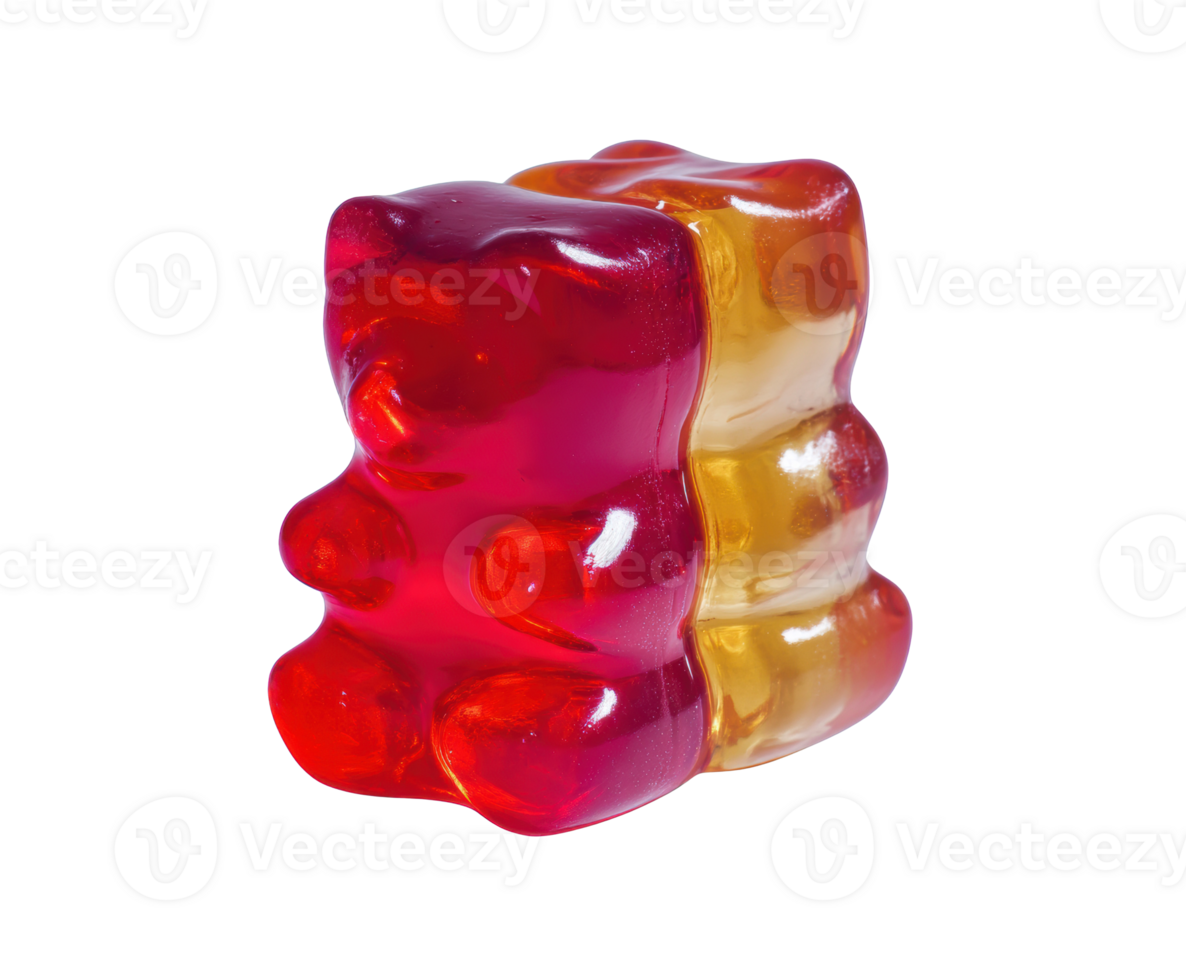 Bright gummy bear candy in vibrant colors for sweets lovers png