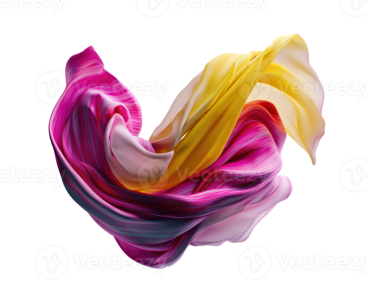Colorful silk fabric swirl for elegant design and decor purposes png