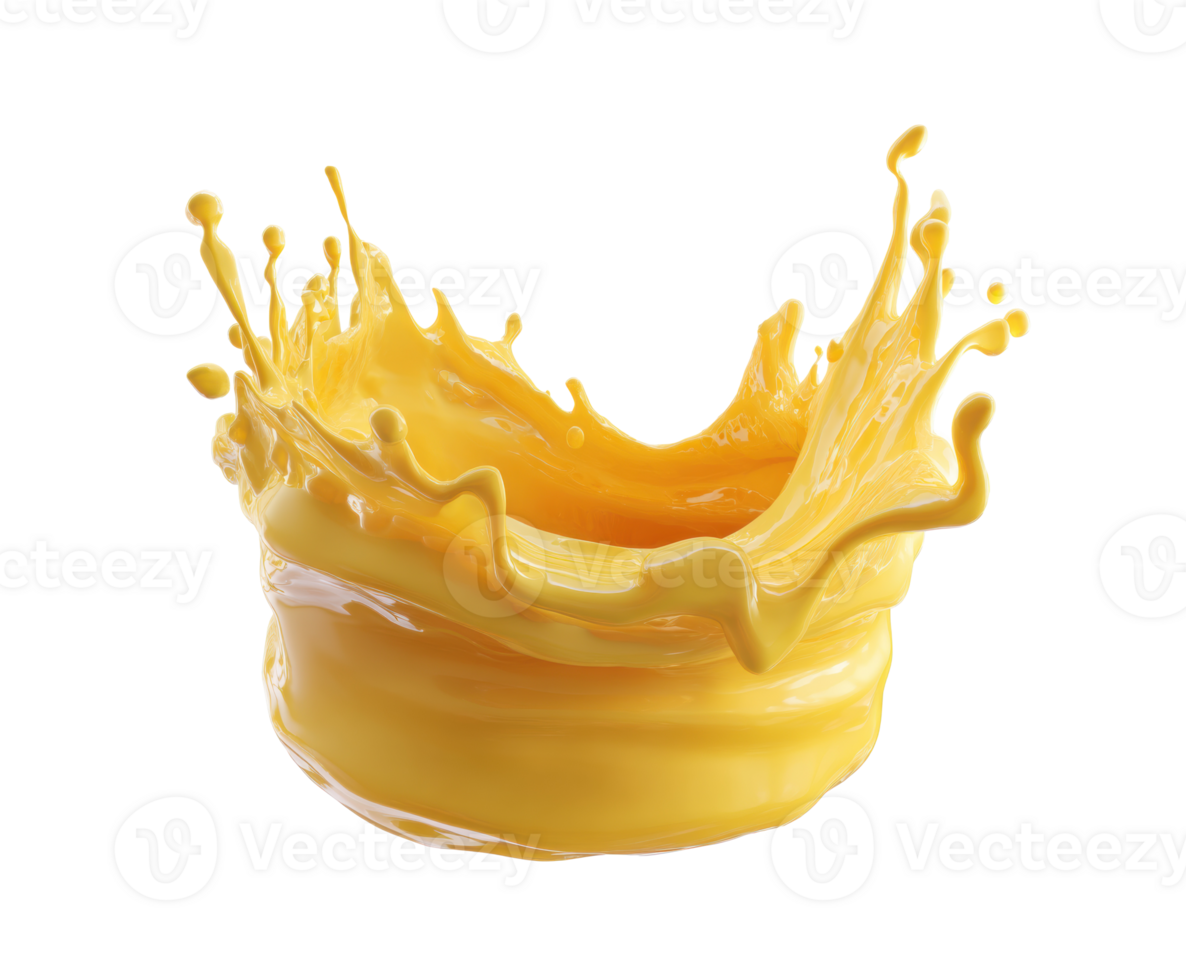 Yellow paint splash creating dynamic burst effect for design use png